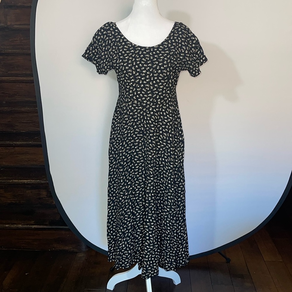Vintage black floral dress